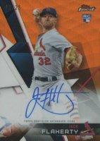2018 Finest Autographs #FA-JF Jack Flaherty Orange Refractor Baseball Card