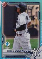 2021 Bowman 1st Edition #BFE13 Jasson Dominguez Sky Blue Foil Baseball Card