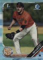2019 Bowman Draft #BDC29 Logan Wyatt Chrome-Sky Blue Refractor Baseball Card
