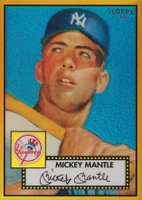 2006 Topps '52 Chrome #7 Mickey Mantle Gold Refractor Baseball Card