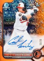 2022 Bowman Chrome Prospect Autographs #CPACW Creed Willems Orange Shimmer Refractor Baseball Card