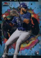 2024 Topps Finest #203 Junior Caminero Sky Blue Refractor Baseball Card