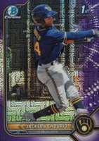 2022 Bowman Mega Box Chrome #79 Jackson Chourio Purple Refractor Baseball Card