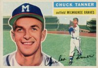 1956 Topps #69 Chuck Tanner White Back Baseball Card