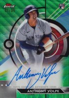 2023 Topps Finest Finest Autographs #AV Anthony Volpe Green Wave Baseball Card