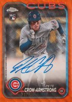 2024 Topps Chrome Rookie Autographs #RAPC Pete Crow-Armstrong Orange Wave Refractor Baseball Card