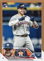 2023 Topps #635 Yainer Diaz Gold Baseball Card