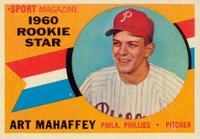 1960 Topps #138 Art Mahaffey Rookie Star Baseball Card