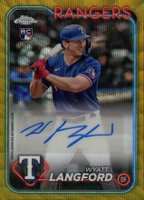 2024 Topps Chrome Update Chrome Baseball Update Series Autographs #ACWL Wyatt Langford Gold Wave Baseball Card