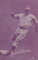 1953 Canadian Exhibits #19 Jackie Robinson Red Tint Baseball Card