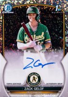 2023 Bowman Chrome Prospect Autographs #CPAZG Zack Gelof Speckle Refractor Baseball Card