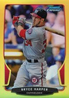 2013 Bowman Chrome #1 Bryce Harper Yellow Refractor Baseball Card