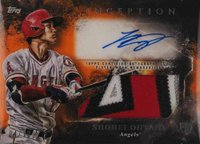 2018 Topps Inception Autograph Patch #IAPSO Shohei Ohtani Orange Baseball Card