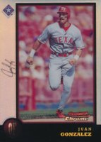 1998 Bowman Chrome #66 Juan Gonzalez Refractor Baseball Card