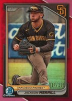 2024 Bowman Chrome Prospects #BCP145 Jackson Merrill Fuchsia Refractor Baseball Card