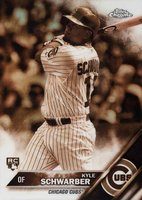 2016 Topps Chrome #166 Kyle Schwarber Vertical-Sepia Refractor Baseball Card