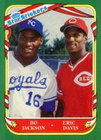 1987 Fleer Star Stickers #132 B.Jackson/E.Davis Baseball Card