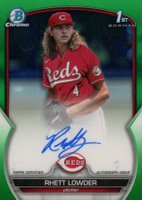 2023 Bowman Draft Chrome Prospect Autograph #CDARLO Rhett Lowder Green Refractor Baseball Card