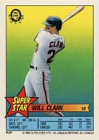 1989 O-Pee-Chee Stickers #34/147 Will Clark/Wade Boggs Baseball Card