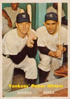 1957 Topps #407 Yankees' Power Hitters Baseball Card