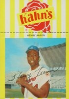 1966 Kahn's Wieners # Hank Aaron Portrait, No Windbreaker Baseball Card