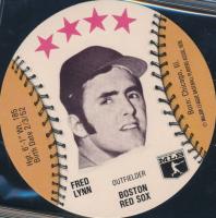 1976 Isaly's Sweet William Disc # Fred Lynn Baseball Card