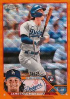 2023 Topps Chrome #81 James Outman Orange Wave Refractor Baseball Card