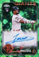 2024 Topps Chrome Sapphire Chrome Sapphire Autographs #CSALM Luis Matos Green Baseball Card