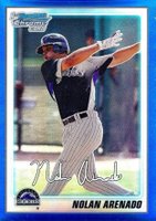 2010 Bowman Chrome Prospects #BCP91 Nolan Arenado Blue Refractor Baseball Card