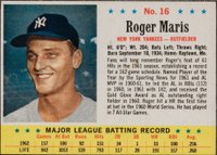 1963 Post Cereal #16 Roger Maris Hand Cut Baseball Card