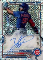 2021 Bowman Chrome Prospect Autographs #CPAYP Yohendrick Pinango Speckle Refractor Baseball Card