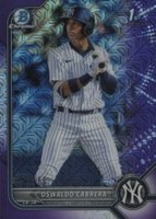 2022 Bowman Mega Box Chrome #17 Oswaldo Cabrera Purple Refractor Baseball Card