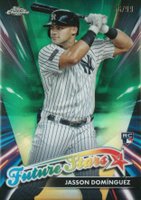 2024 Topps Chrome Update Future Stars #FSU12 Jasson Dominguez Green Refractor Baseball Card