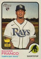 2022 Topps Heritage #347 Wander Franco Flip Stock Baseball Card