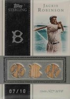 2008 Topps Sterling Moments Relics Triple #3SM18 Jackie Robinson Baseball Card