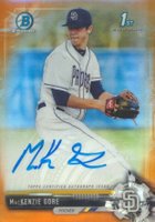 2017 Bowman Draft Chrome Draft Picks Autographs  #CDAMG MacKenzie Gore Orange Refractor Baseball Card