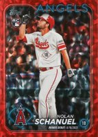 2024 Topps Update #US193 Nolan Schanuel Red Crackle Foil Board Baseball Card