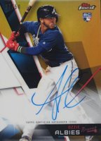 2018 Finest Autographs #FA-OA Ozzie Albies Gold Refractor Baseball Card