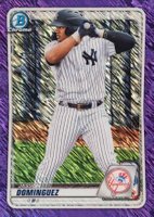 2020 Bowman Chrome Prospects #BCP243 Jasson Dominguez Purple Shimmer Baseball Card