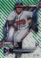 2018 Topps High Tek #HT-RA Ronald Acuna Jr. Rainbow Foil-Green Baseball Card