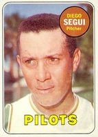 1969 Topps #511y Diego Segui Yellow Letters Baseball Card