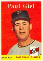 1958 Topps #308 Paul Giel Baseball Card