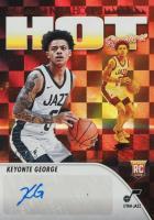 2023 Panini NBA Hoops Hot Signature Rookies #HSRKG Keyonte George Red Basketball Card