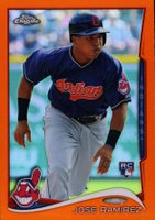 2014 Topps Chrome #45 Jose Ramirez Orange Refractor Baseball Card