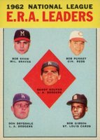 1963 Topps #5 N.L. E.R.A. Leaders Baseball Card
