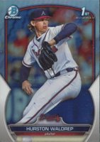 2023 Bowman Draft #BDC114 Hurston Waldrep Chrome-Refractor Baseball Card