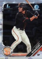 2019 Bowman Draft #BDC31 Hunter Bishop Chrome-With Bat Baseball Card
