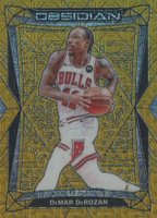 2023 Panini Obsidian #106 DeMar DeRozan Electric Etch Gold Flood Basketball Card