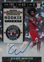 2019 Panini Contenders #140 Coby White Ball at Chest-Autograph-Cracked Ice Basketball Card