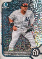 2022 Bowman Chrome Prospects #BCP98 Jasson Dominguez Speckle Refractor Baseball Card